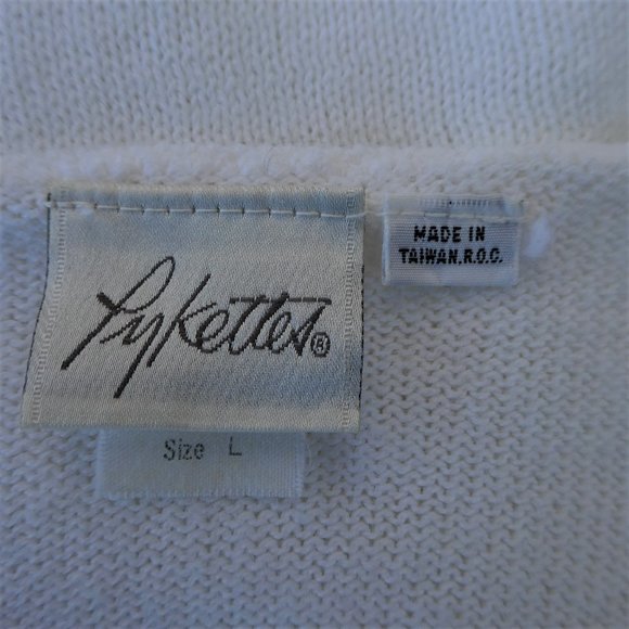 Pykettes Vintage Sweater Short Slv V Neck Arrows L - Picture 7 of 8